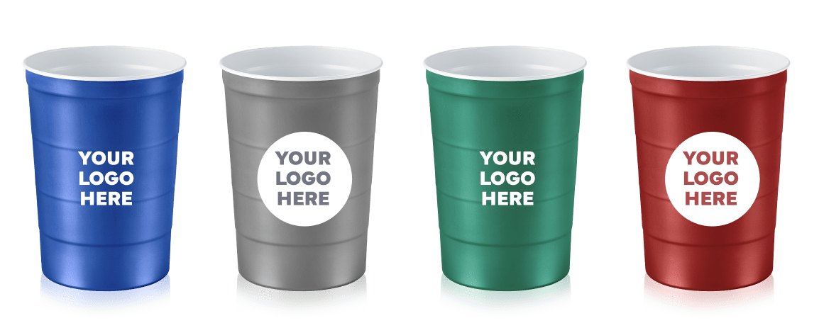 Example custom printed Steel Party Cups
